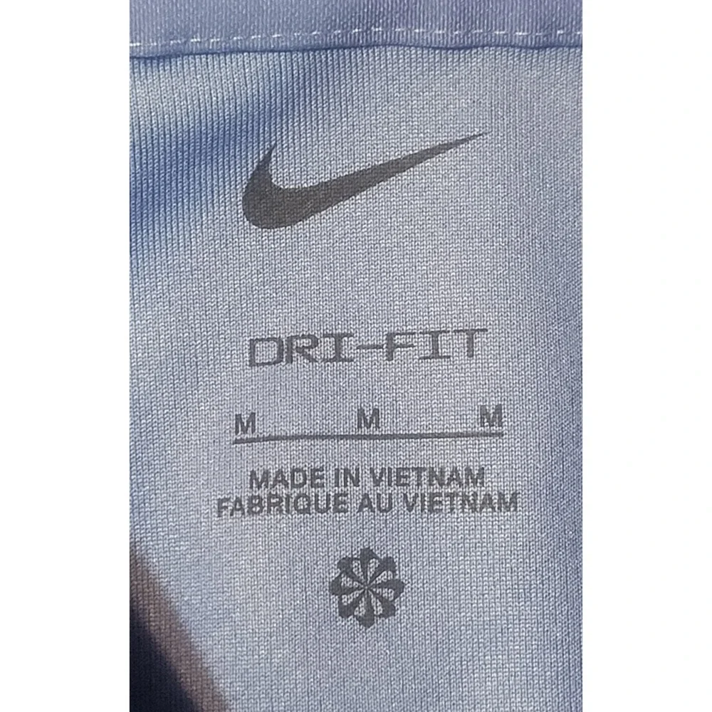 Nike Dri-FIT Golf Polo Shirt Mens Medium Blue Geometric Print HM5641-411 NEW